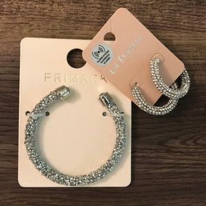 Silver, crystal jewelry bundle